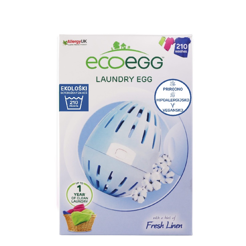 ECOEGG Natural, environmentally friendly, hipoalergenic laundry detergent (Fresh Linen - pack for 210 washes)