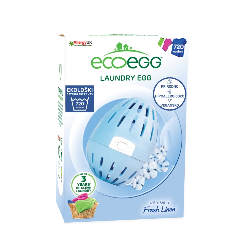 ECOEGG Natural, environmentally friendly, hipoalergenic laundry detergent (Fresh Linen - pack for 720 washes)