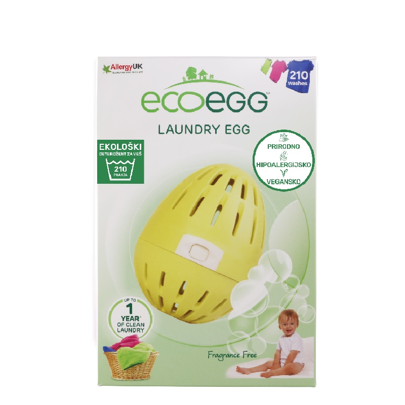 ECOEGG Natural, enviromental friendly, hipoalergenic laundry detergent  (Fragrance Free - for 210 washes)  