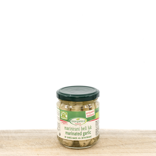 Marinated Organic Garlic in Sunflower Oil 190g Biodynamic product