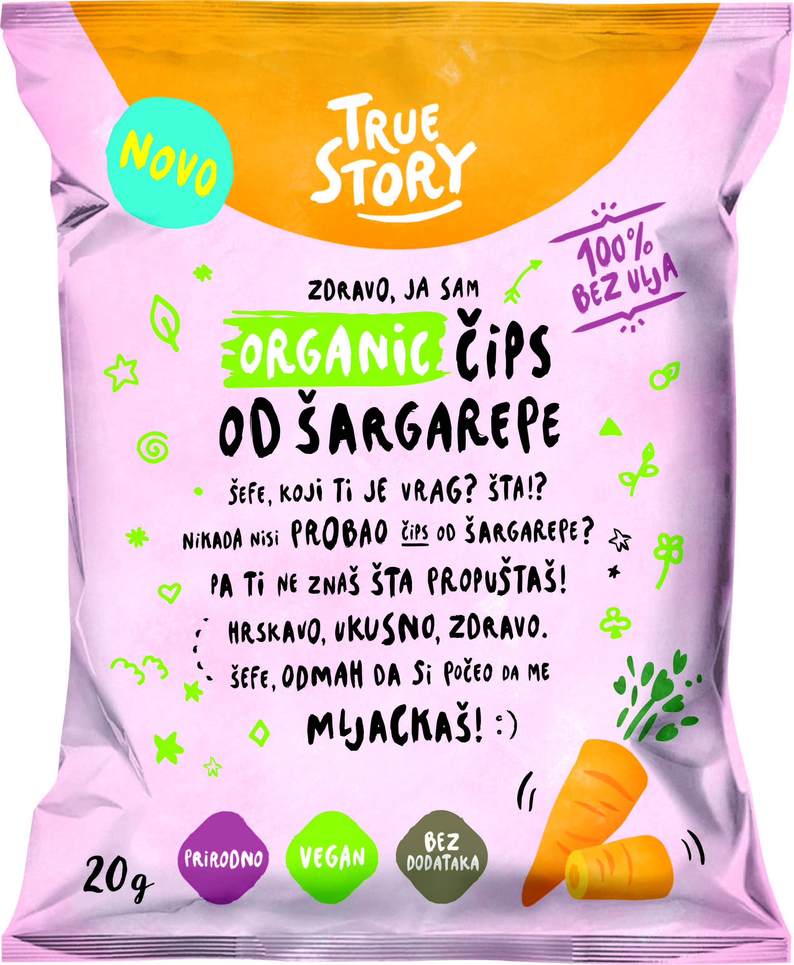 Organic Carrot chips 20g