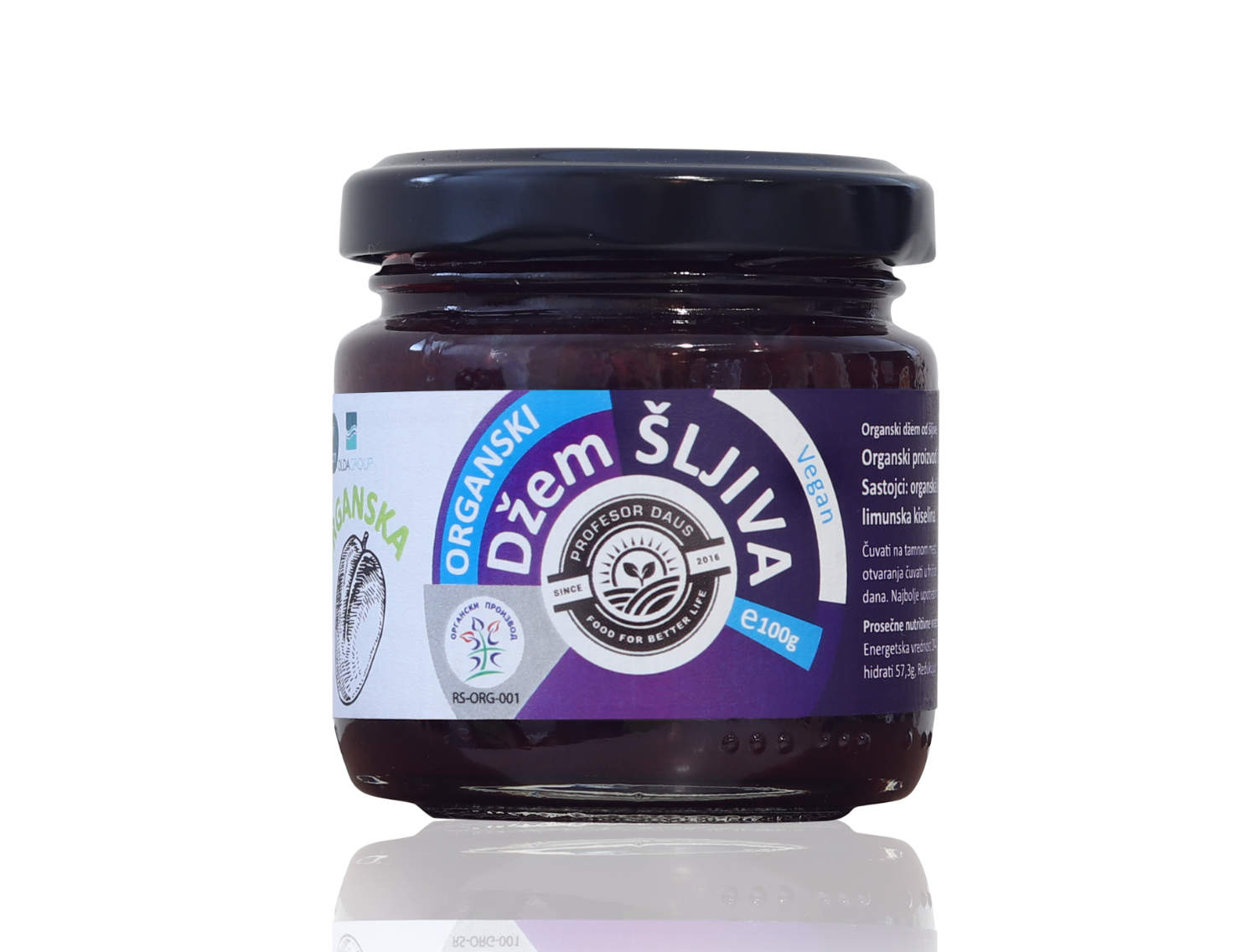 Organic plum jam 100g