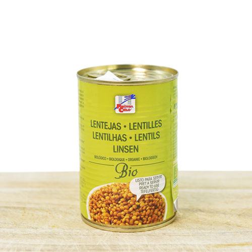 Organic ready to eat lentils in can (400g)