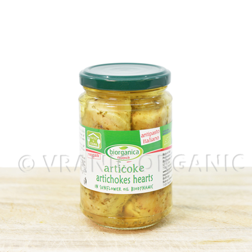 Organic artichokes in olive oil with parsley and basil 280g
